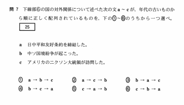 センター世界史 時代の並び替え